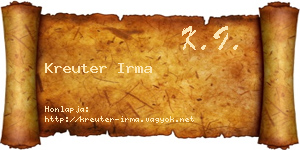 Kreuter Irma névjegykártya