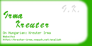 irma kreuter business card